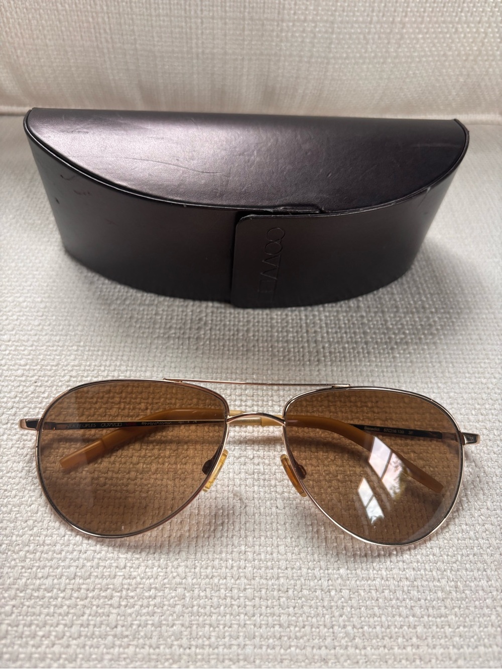 Authentic Oliver Peoples Benedict Gold Aviator Sunglasses